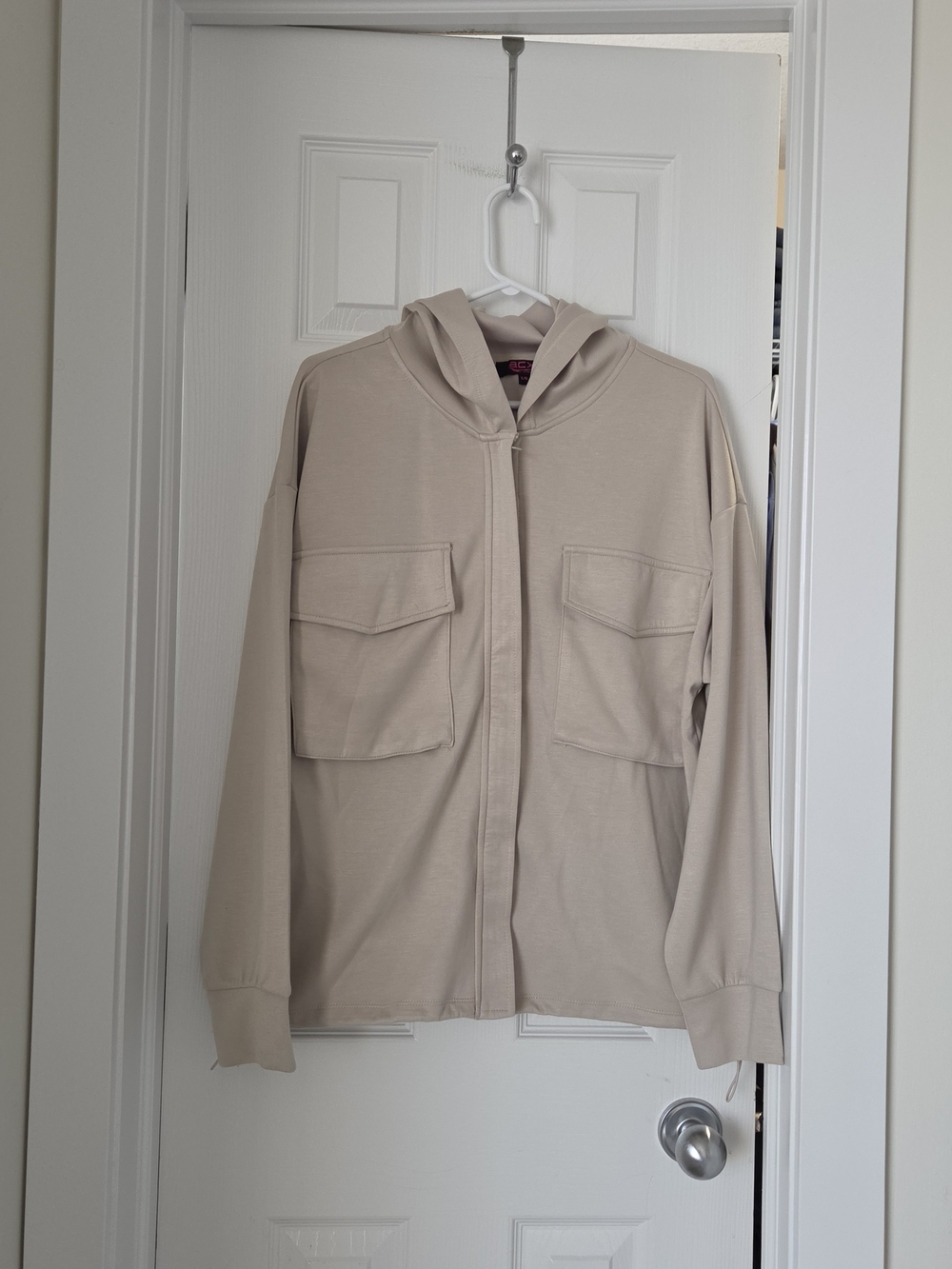 Acx Lightweight Hooded Shirt Jacket in Light Beige Sizs L/XL